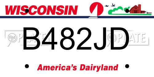B482JD Wisconsin License Plate