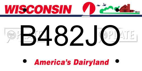 B482JO Wisconsin License Plate