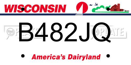 B482JQ Wisconsin License Plate