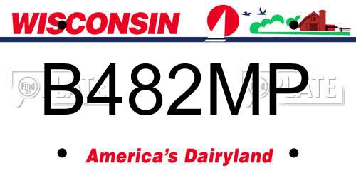 B482MP Wisconsin License Plate