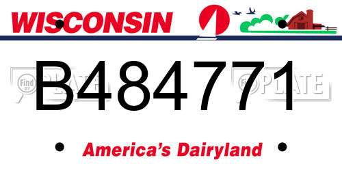 B484771 Wisconsin License Plate