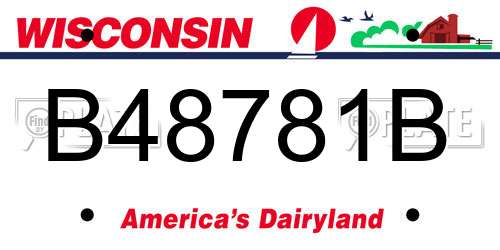 B48781B Wisconsin License Plate