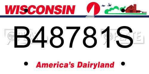 B48781S Wisconsin License Plate
