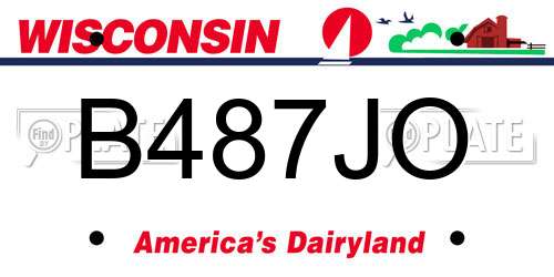B487JO Wisconsin License Plate