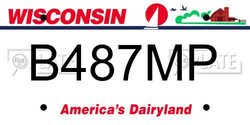 B487MP Wisconsin License Plate