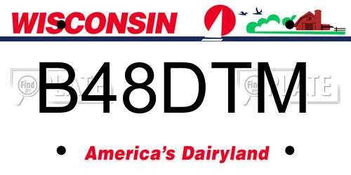 B48DTM Wisconsin License Plate