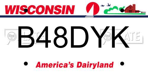 B48DYK Wisconsin License Plate