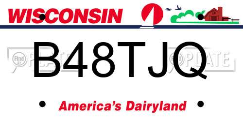 B48TJQ Wisconsin License Plate