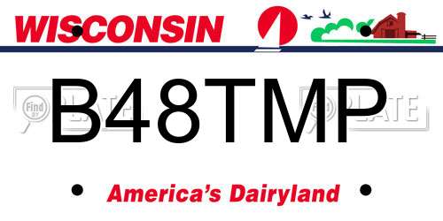 B48TMP Wisconsin License Plate