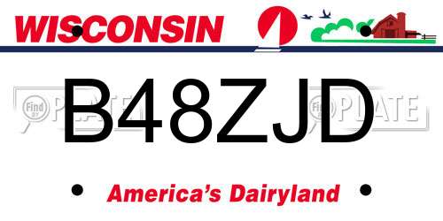 B48ZJD Wisconsin License Plate