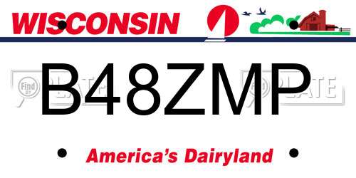 B48ZMP Wisconsin License Plate