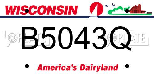 B5043Q Wisconsin License Plate