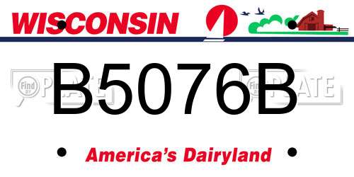 B5076B Wisconsin License Plate