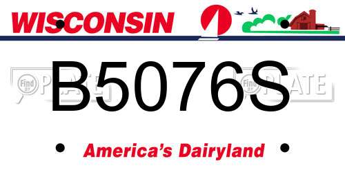 B5076S Wisconsin License Plate