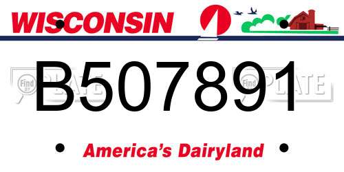 B507891 Wisconsin License Plate