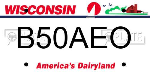 B50AEO Wisconsin License Plate