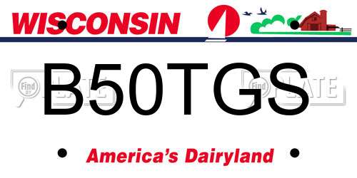B50TGS Wisconsin License Plate