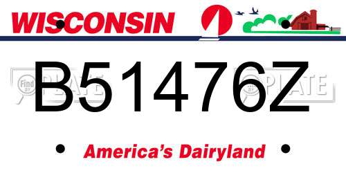 B51476Z Wisconsin License Plate