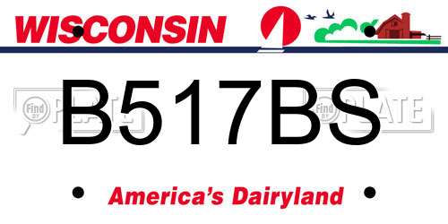 B517BS Wisconsin License Plate