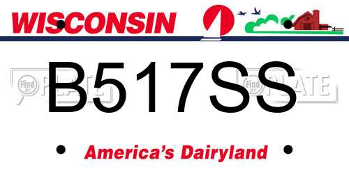 B517SS Wisconsin License Plate