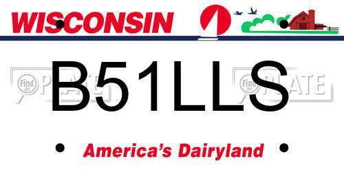 B51LLS Wisconsin License Plate