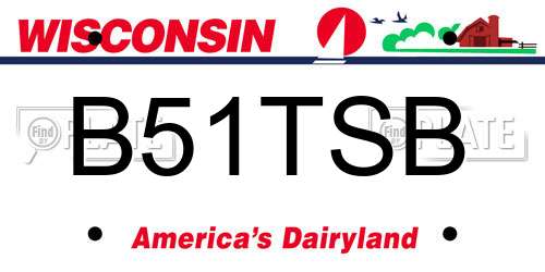 B51TSB Wisconsin License Plate