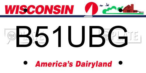 B51UBG Wisconsin License Plate