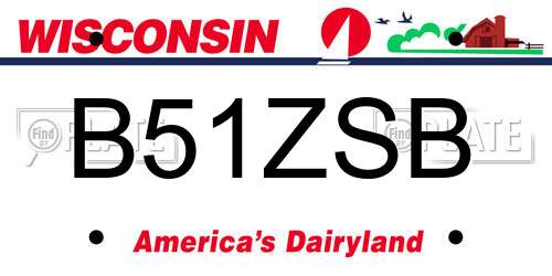 B51ZSB Wisconsin License Plate