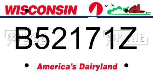 B52171Z Wisconsin License Plate