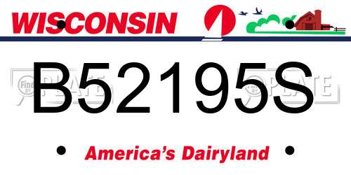 B52195S Wisconsin License Plate