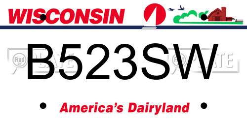 B523SW Wisconsin License Plate