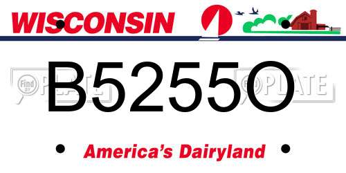 B5255O Wisconsin License Plate