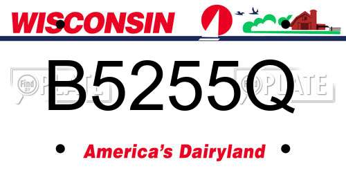 B5255Q Wisconsin License Plate