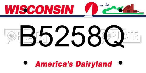 B5258Q Wisconsin License Plate