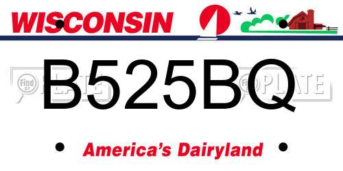 B525BQ Wisconsin License Plate