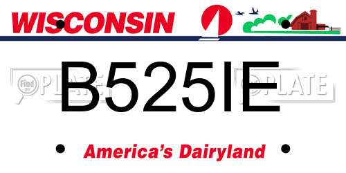 B525IE Wisconsin License Plate