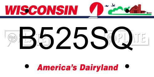 B525SQ Wisconsin License Plate