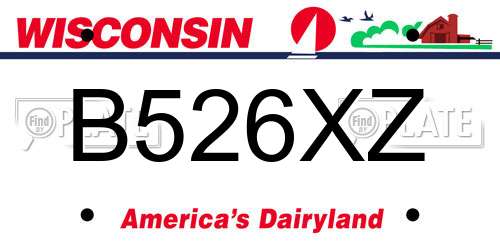 B526XZ Wisconsin License Plate