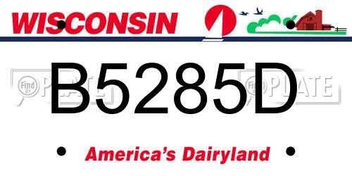 B5285D Wisconsin License Plate
