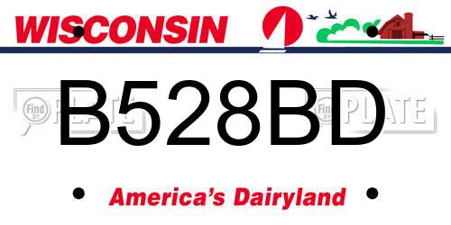 B528BD Wisconsin License Plate