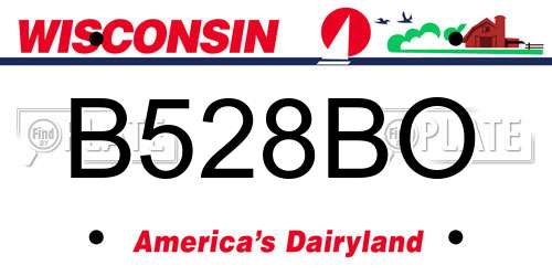 B528BO Wisconsin License Plate