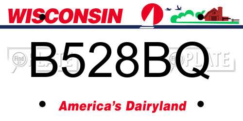 B528BQ Wisconsin License Plate