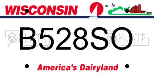 B528SO Wisconsin License Plate