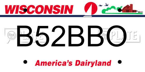 B52BBO Wisconsin License Plate