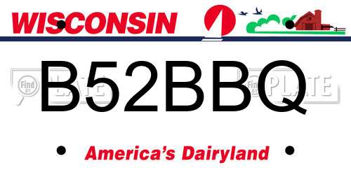 B52BBQ Wisconsin License Plate
