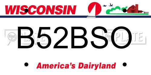 B52BSO Wisconsin License Plate