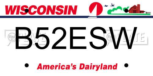 B52ESW Wisconsin License Plate