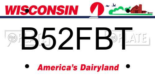 B52FBT Wisconsin License Plate