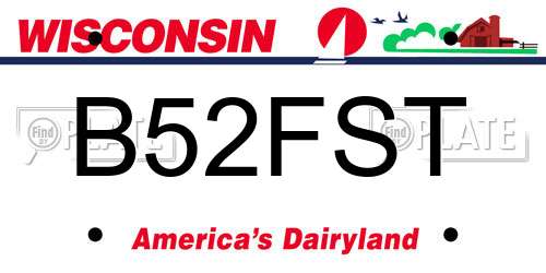 B52FST Wisconsin License Plate