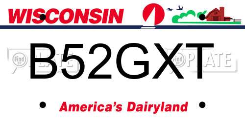 B52GXT Wisconsin License Plate